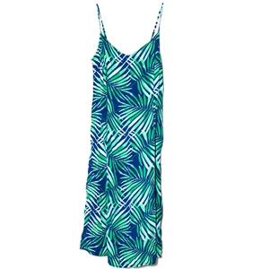 OLD NAVY Palm Leaf Summer Dress Size Medium, Green